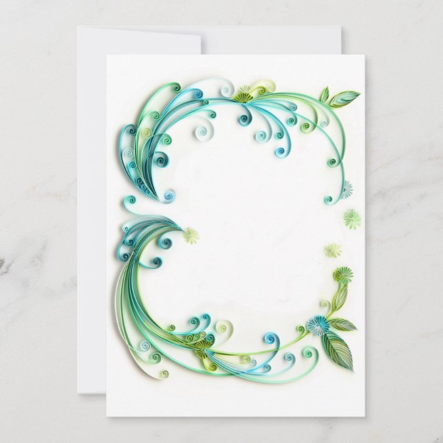 Invitation Invitation/insertion/carte vierges de "vert" (Devant)