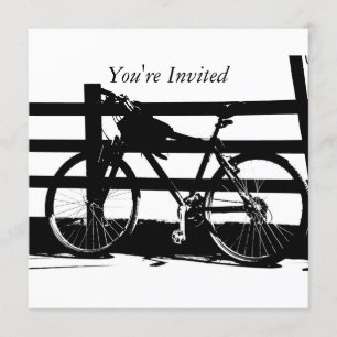 Invitation ©Invitation personnalisée de vélo noir et blanc en