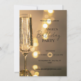 Invitation InvitationElegant Champagne Birthday Party Invitat