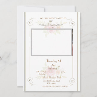 Invitation Invite de mariage Nom de photo personnalisé Adress