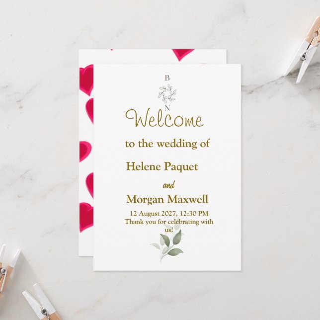 Invitation inviter le mariage (Devant/Arrière en situation)