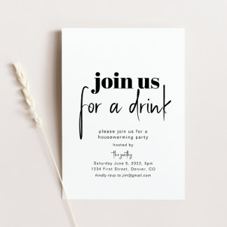 Invitation Invitez-nous à une soirée de pendaison de crémaill