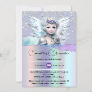 Invitation Iridescendance fée enchantée parties scintillant Q