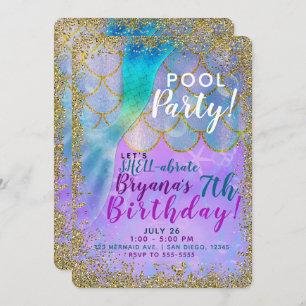 Invitation Iridescente Pearl Parties scintillant Mermaid