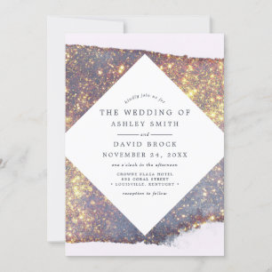 Invitation Iridescente Purple Gold Parties scintillant Chic M