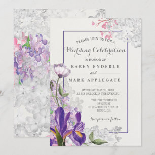 Invitation Iris Floral Printemps mariage