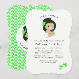 Invitation Irish Baby Leprechaun Lucky Shamrock Baby shower