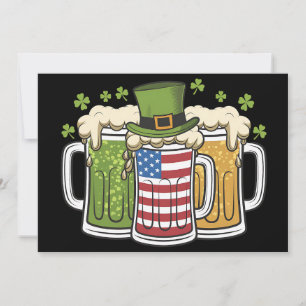 Invitation Irish Beer Irlande USA Drapeau américain St Patric