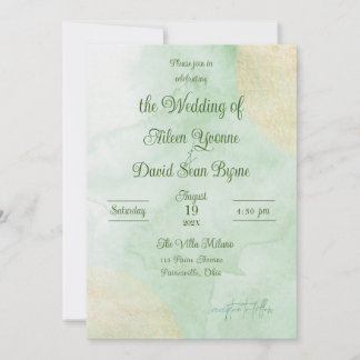 Invitation Irish Green Watercolor Wedding