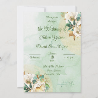 Invitation Irish Rose Cream and Gold Wedding
