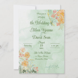Invitation Irish Springtime Daisies Wedding