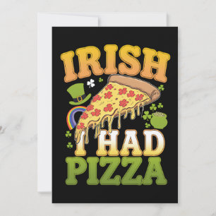 Invitation Irlandais J'Avais Pizza Drôle Amoureux de la Saint