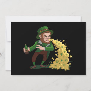 Invitation Irlandais Leprechaun Jetant Des Cookies Chanceux D