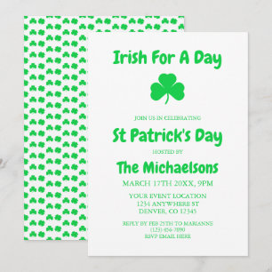 Invitation Irlandais pour un jour