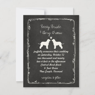 Invitation Irlandais Water Spaniel Silhouettes Mariage Date