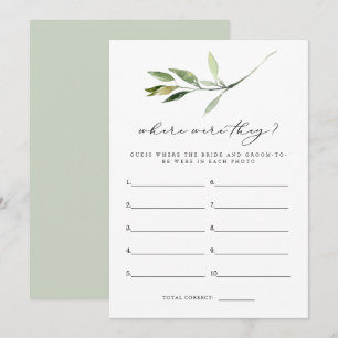 Invitation ISABELLA Boho Verdure Où Étaient Ils Jeu De Mariag