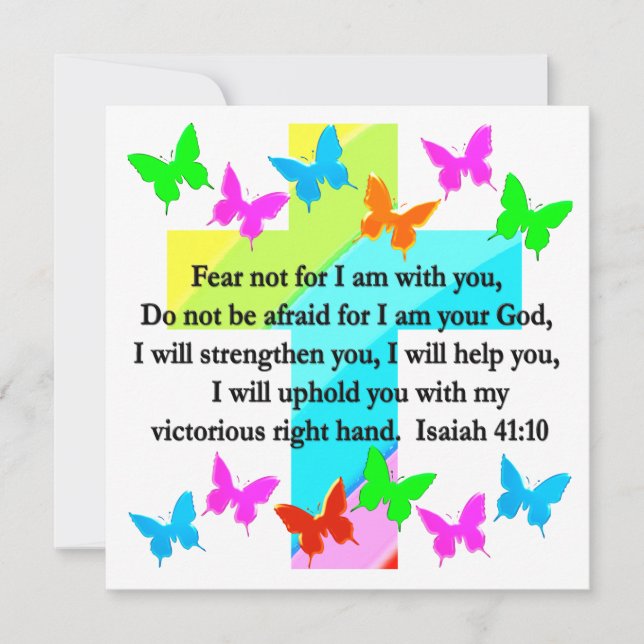 INVITATION ISAIAH RELIGIEUX 41:10 SCRIPTURE VERSE (Devant)