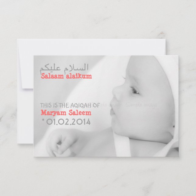 Invitation Islam Islam Islam Islamic Aqiqah Aqeeqah Babah inv (Devant)