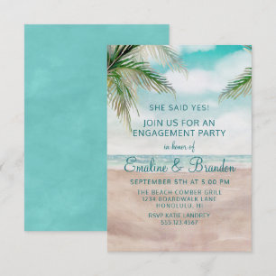 Invitation Island Breeze Plage Peint Scene Party
