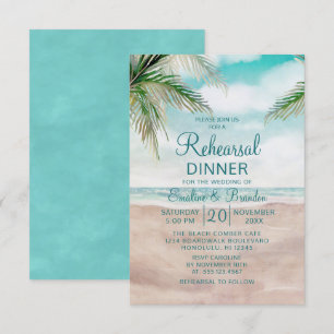 Invitation Island Breeze Sandy Beach Dîner de répétition de m