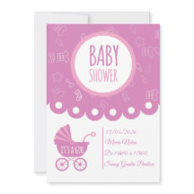 It’s a Girl Pink Baby Shower Card | Cute Baby 