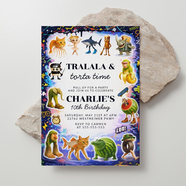 Invitation Italian Brainrot Birthday (Créateur téléchargé)