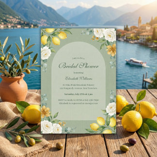 Invitation Italian Citrus Sage Green Bridal Shower