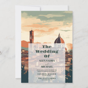 Invitation Italie élégante Florence Destination Mariage