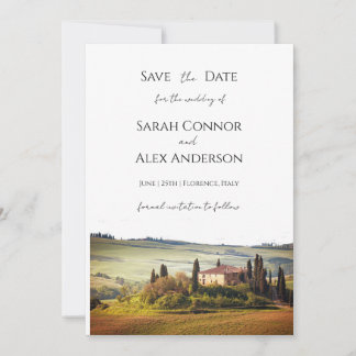 Invitation Italie enregistrer la date, mariage toscan