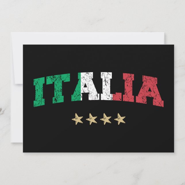 Invitation Italie maillot de football Fan drapeau italien (Devant)