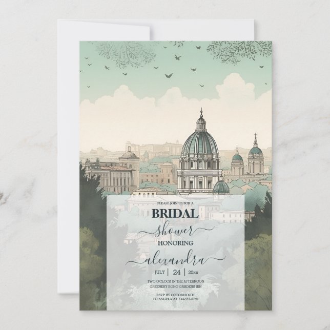 Invitation Italie Rome Destination Fête des mariées (Devant)