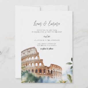 Invitation Italie Rome paysage Mariage de Destination