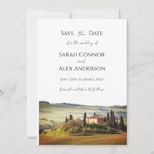 Invitation Italie sauvez la date, mariage en Toscane