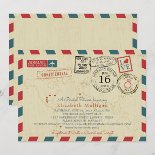 Invitation Italie World Traveller Airmail   Fête des mariées