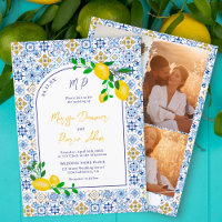 Italien bleu carrelage aquarelle citron photos mar