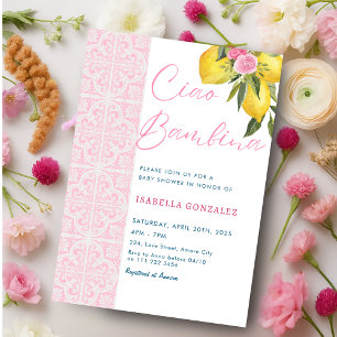 Invitation Italien Ciao Baby Bambina Amalfi Baby shower