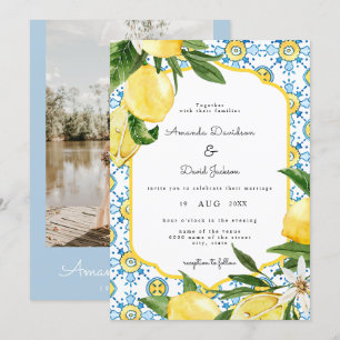 Invitation Italien Citrus Lemon Yellow Modern Mariage