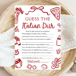 Invitation Italien Devinette Italien Baby shower Jeu