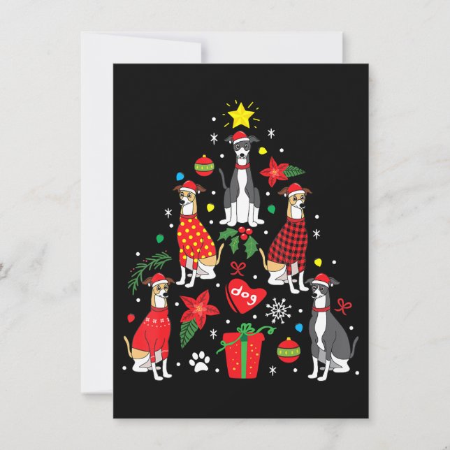 Invitation Italien Greyhound Ornament Arbre de Noël Chien Mam (Devant)