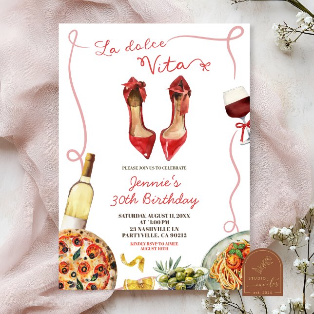 Invitation Italien La Dolce Vita Adulte Femme Anniversaire (Créateur téléchargé)