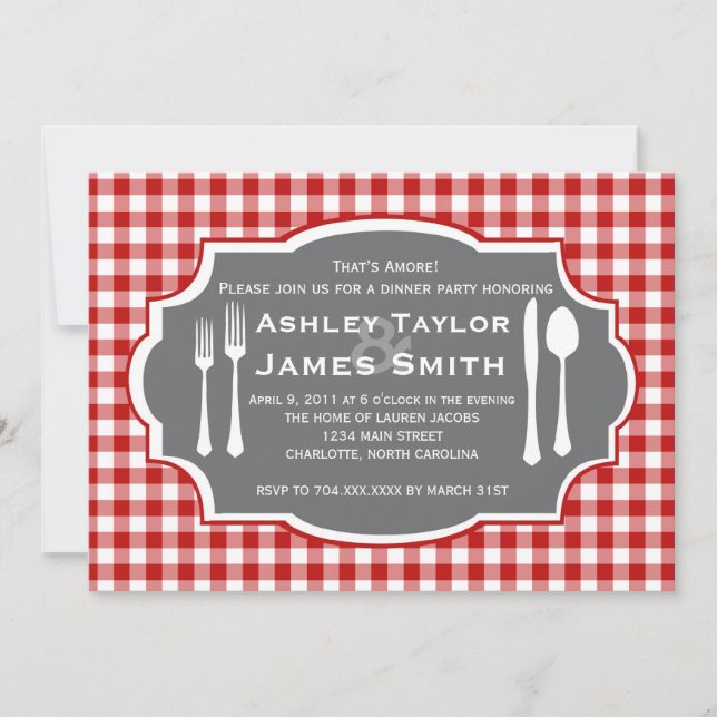 Invitation italienne de dîner de répétition (Devant)