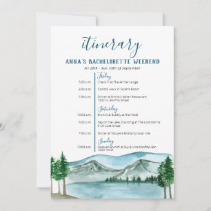 Invitation Itinéraire À Bachelorette À Thème Du La