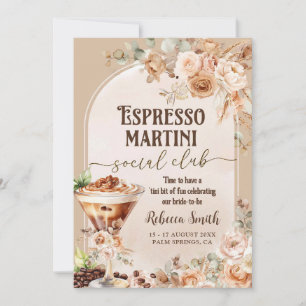 Invitation Itinéraire Bachelorette Espresso Bohémien