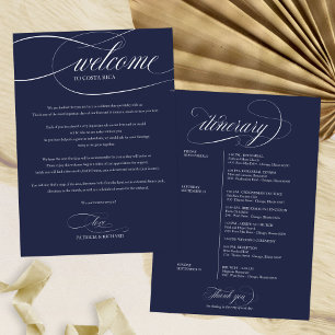 Invitation Itinéraire de bienvenue pour un week-end de mariag