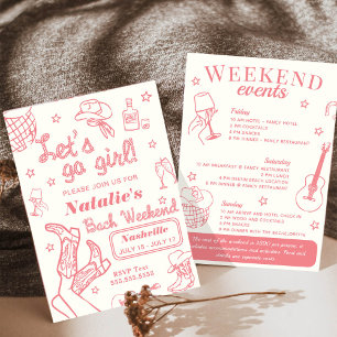 Invitation Itinéraire de l'enterrement de vie de jeune fille 