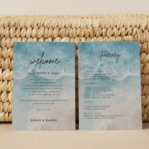 Invitation Itinéraire de lettre de bienvenue de mariage de pl