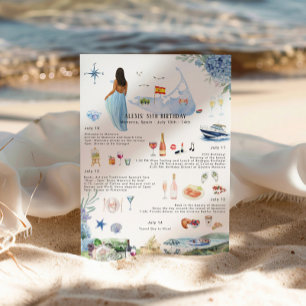 Invitation Itinéraire de week-end d'anniversaire   Menorca