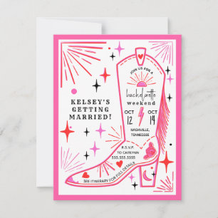 Invitation Itinéraire de week-end enterrement de vie de jeune