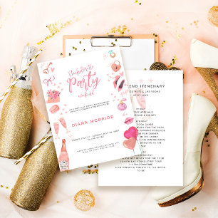 Invitation Itinéraire de week-end pour enterrement de vie de 