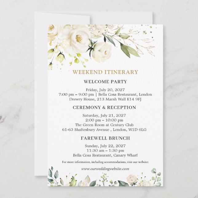 Invitation Itinéraire du Mariage du week-end des R (Devant)
